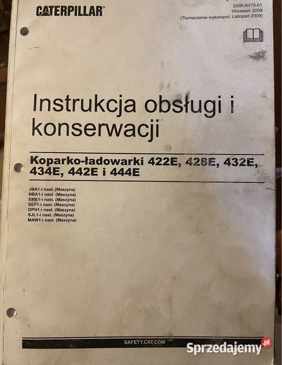 Instrukcja obsługi koparkoładowadka JCB 422E Biczyce Górne sprzedam