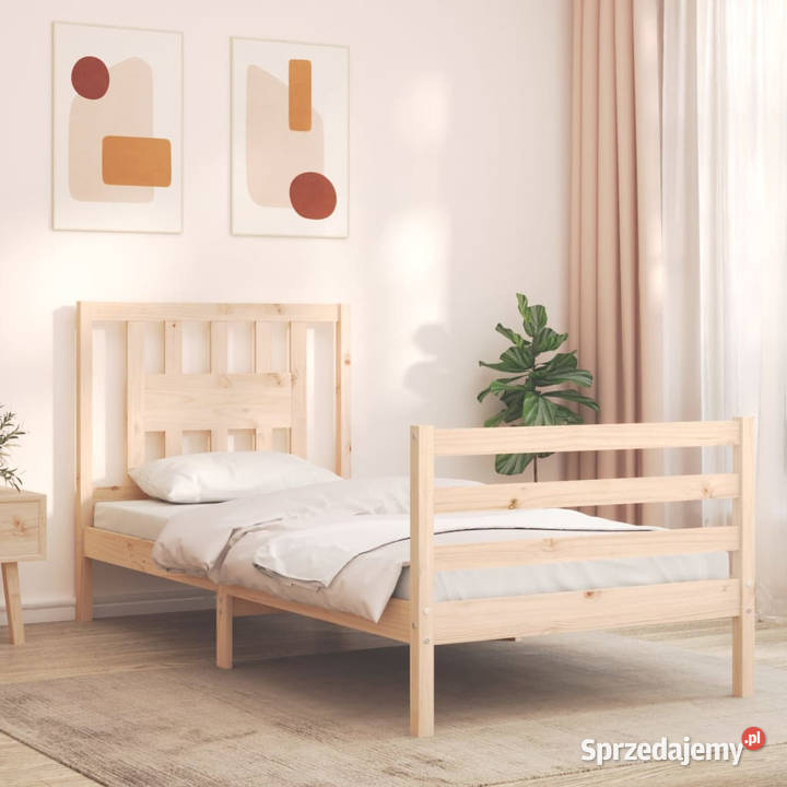 Rama łóżka z wezgłowiem lite drewno 90x200 Meble Warszawa