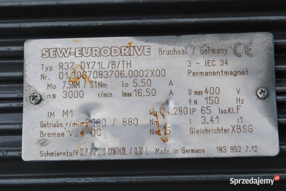Motoreduktor SEW Typ R37DY71LBTH Kargowa sprzedam