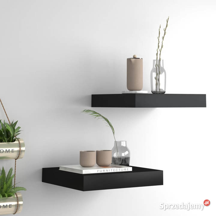Półki ścienne 2 czarne 23 x 235 x 38 MDF mazowieckie Warszawa