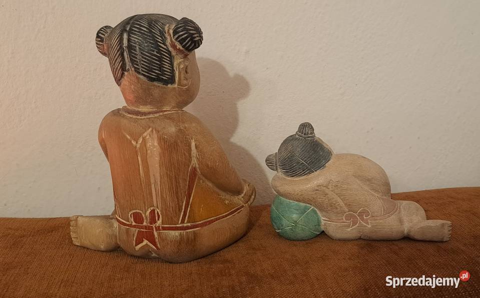 piękne drewniane figurki Japonka i Chinki Warszawa sprzedam