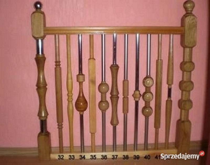 Tralki drewniane toczone DREWNO CHROM METAL