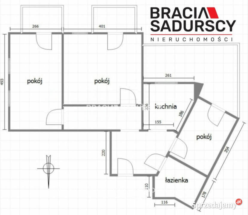 Mieszkanie 574m2 3 pokojowe Kraków parter
