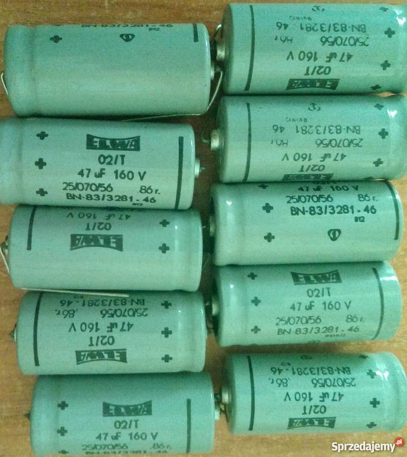 Kondensator elektrolityczny 47uF/160V 10szt. 47µF poziome Międzyrzec ...