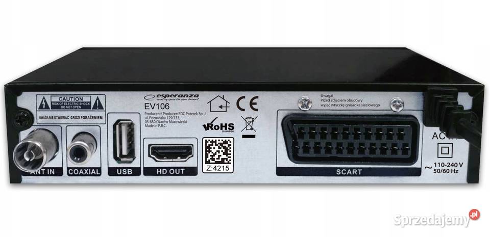Nowy Dekoder DVBT2 HEVC Esperanza EV106 Nowe Warszawa