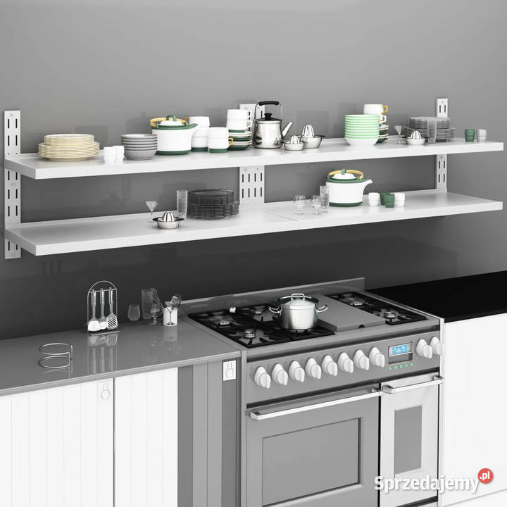 Wiszące półki ścienne 2 poziomy 2 stal 240x30 Meble Warszawa