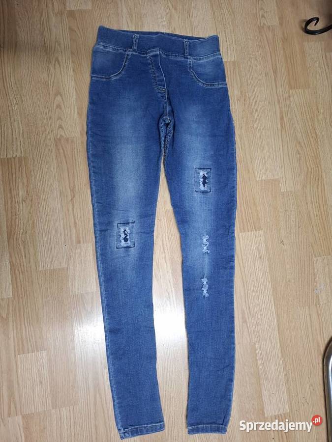 Spodnie damskie jeansy rozmiar S rurki z Bez wzoru małopolskie Wadowice