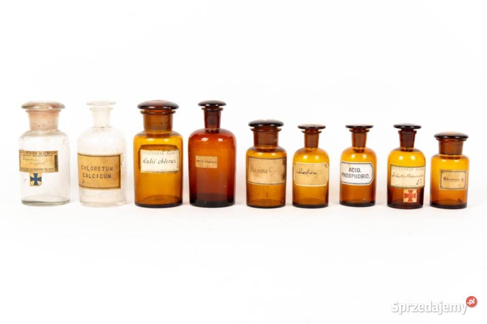 Kolekcja butelek aptecznych Ścibórz