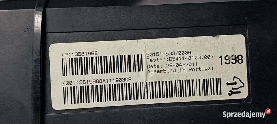 MODUŁ OPEL ASTRA J 13581998 Lipno