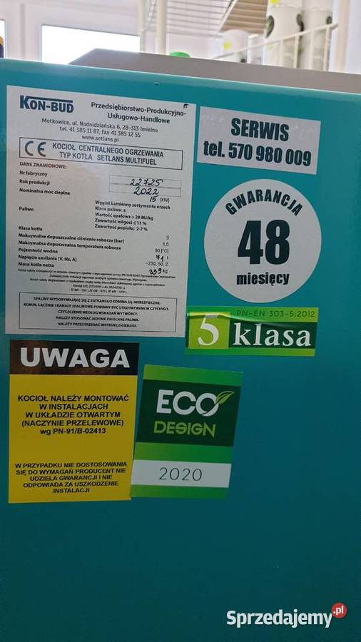 Kocioł Setlans MULTIFUEL 15kW na węgiel stal Łomża