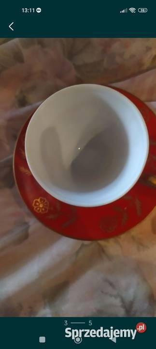 Wiekowa ręcznie zdobiona filiżanka porcelana Antyki, Sztuka, Kolekcje