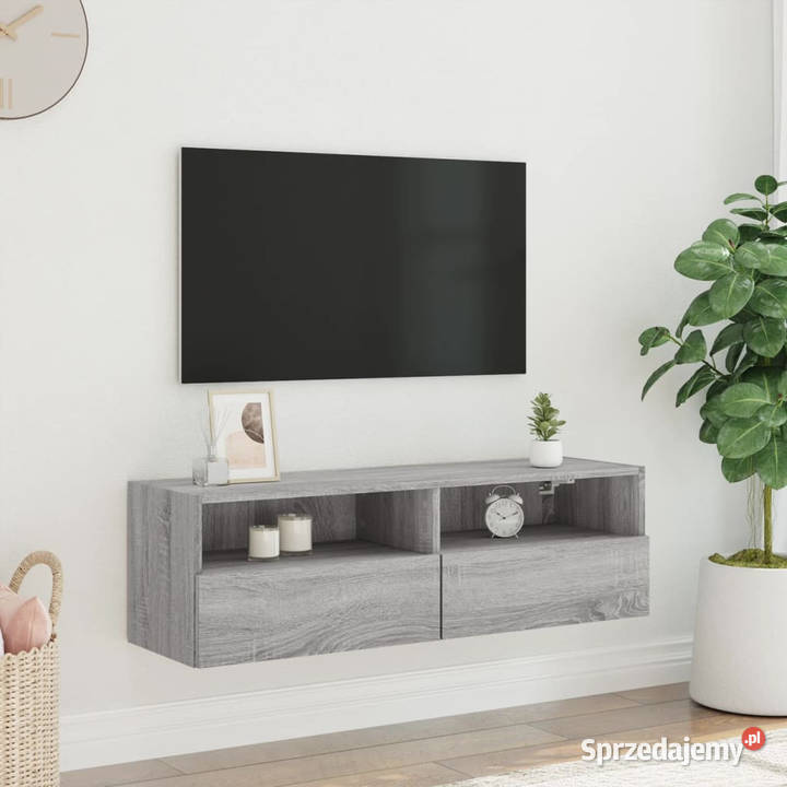 Ścienna szafka TV szary dąb sonoma 100x30x30 mazowieckie Warszawa