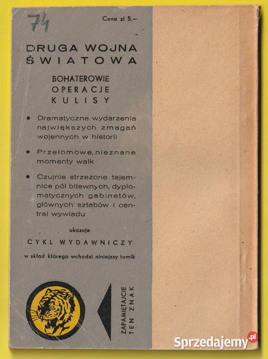 ŻÓŁTY TYGRYS STENOGRAMY KLĘSK 1965 Łódź