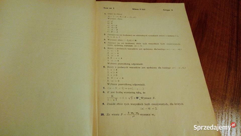 Testy z matematyki szkół średnich Zbigniew Kraus Gdańsk