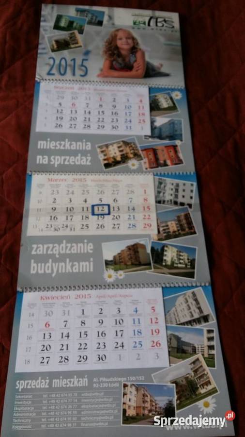 Kalendarz ścienny 2015r widzewskie TBS Łódź
