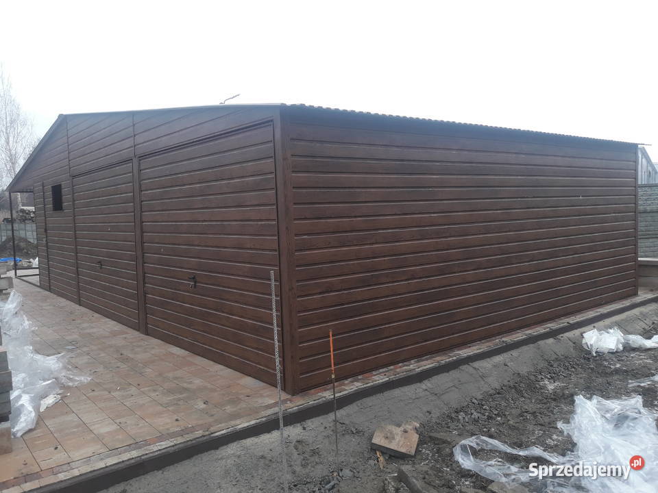 Garaż Blaszany 12x6 m w kolorze ORZECH Grzywstal Pozostałe Szczytno