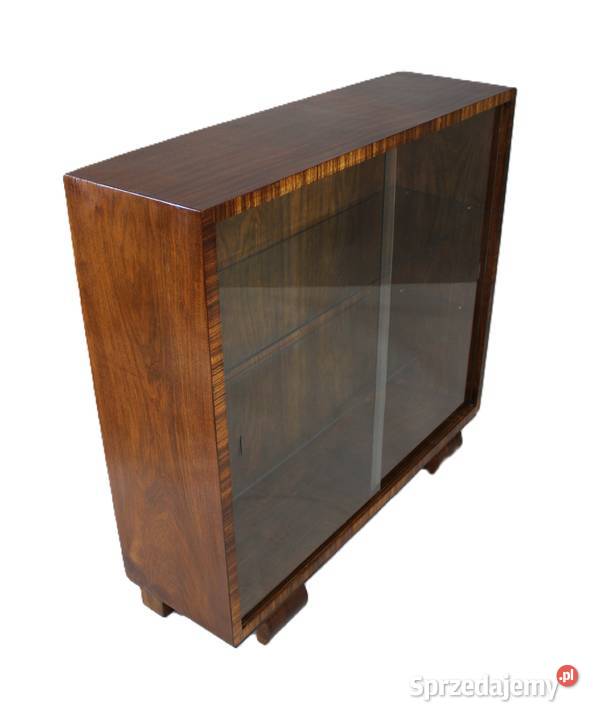 Witryna bibloteczka stojąca art deco w orzechu sprzedam