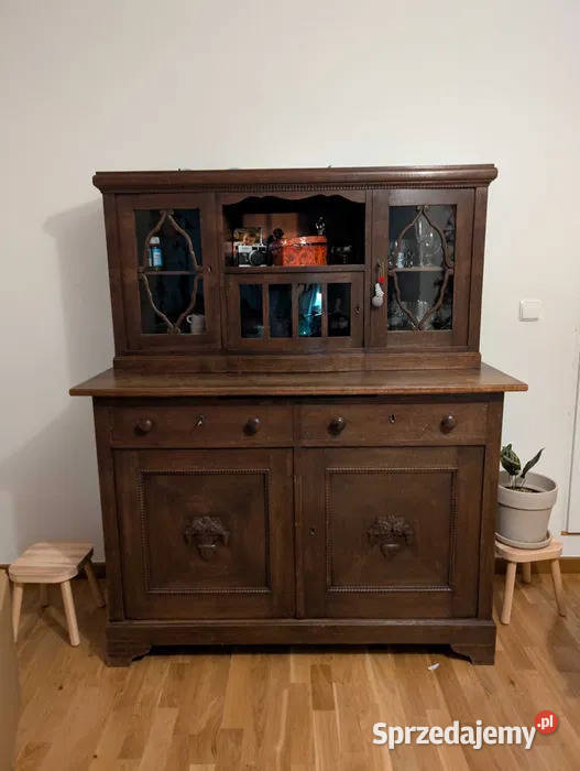 Piękny drewniany kredens witryna drewniana 140cm Bielsko-Biała