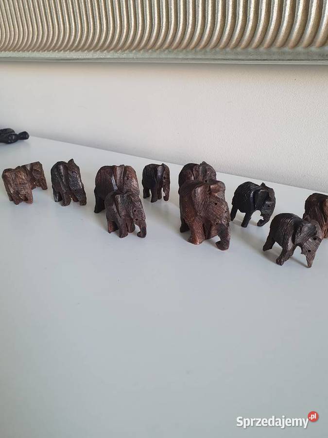 Afrykańskie figurki z hebanu 14 sztuk Konstantynów Łódzki sprzedam
