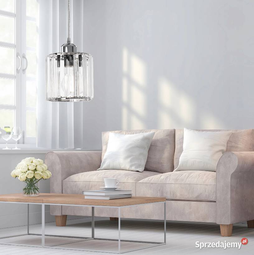 LAMPA SUFITOWA WISZĄCA KRYSZTAŁ GLAMOUR srebrna