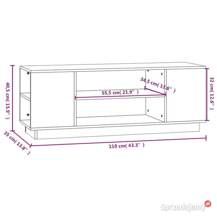 Szafka pod telewizor biała 110x35x405 lite Warszawa sprzedam