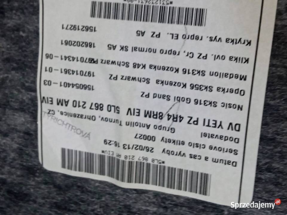 TAPICERKA BOCZEK PRAWY LEWY TYŁ JASNY KPL Skoda Tapicerki samochodowe