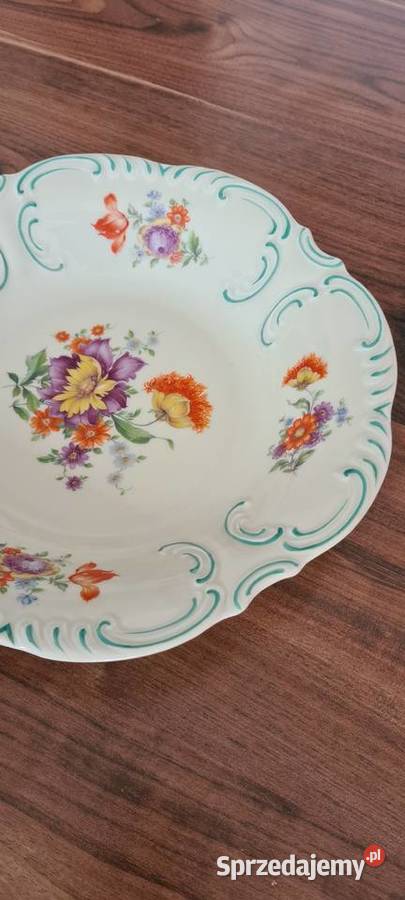 Stara porcelanowa Patera w kwiaty Schumann Gorlice