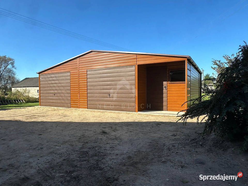 Garaż Blaszany 10x6m Wnęka 2x1m 2x Brama Uchylna Sprzedaż Tarnów