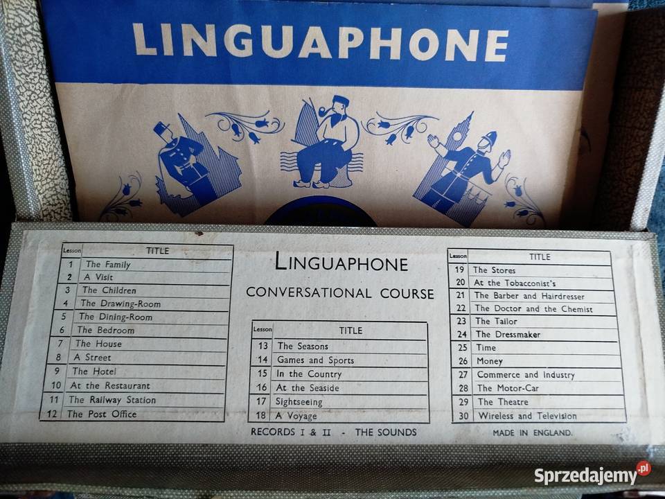 Zabytkowy zestaw płyt Linguaphone kurs języka Opole