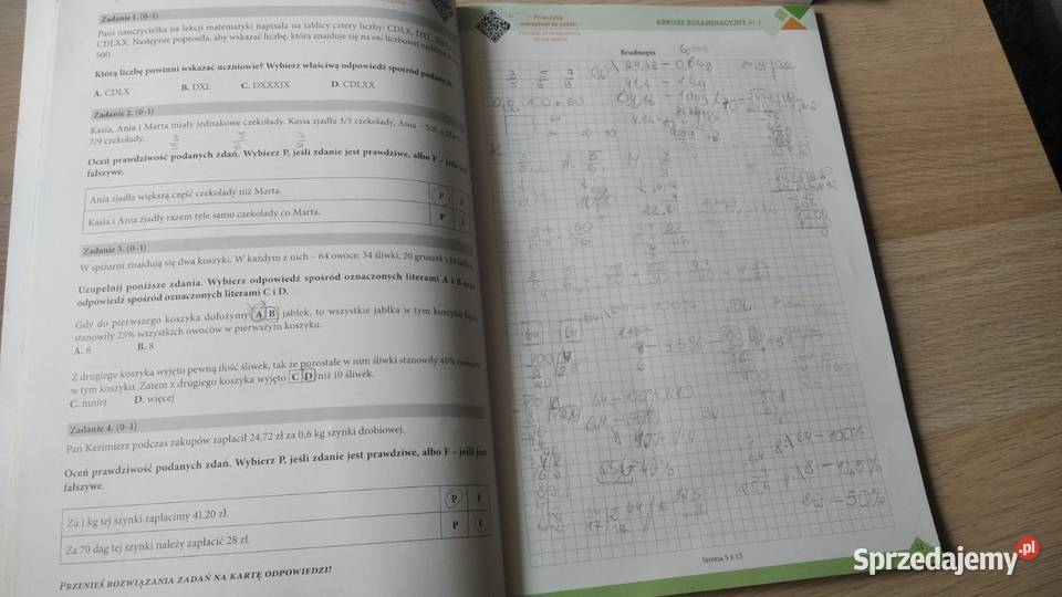 Matematyka Nowy Egzamin ósmoklasisty Arkusze Nowy Tomyśl sprzedam