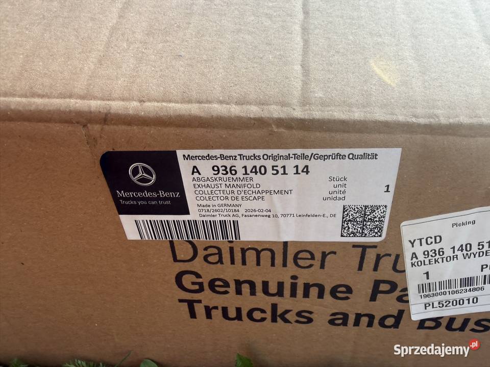 Kolektor wydechowy Mercedes Atego A9361405114 mazowieckie Warszawa sprzedam