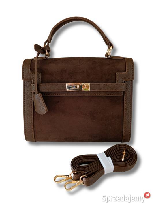 Elegancka czekoladowa torebka zamszowa do ręki Dla kobiet wielkopolskie Żabiczyn sprzedam