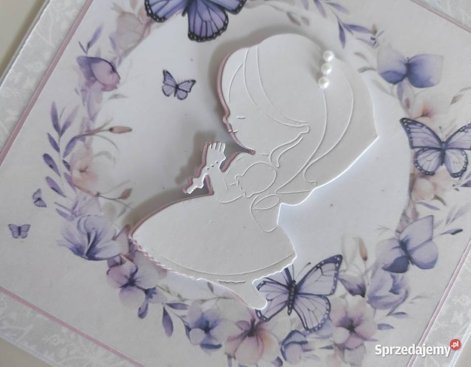 Kartka ręcznie robiona Komunia Święta łódzkie Łódź