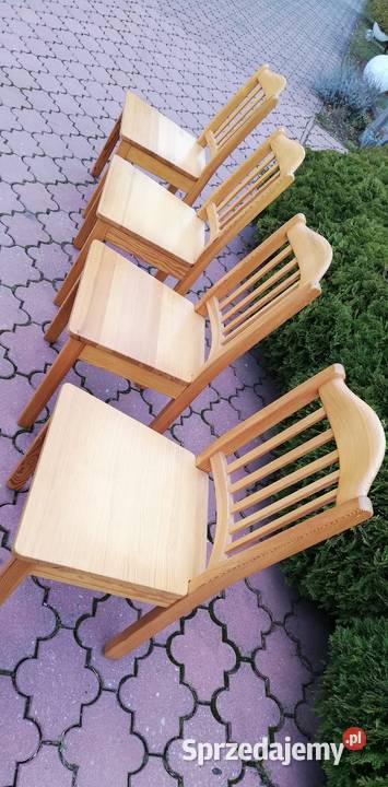 Krzesło krzesła 4 drewniane do stołu proste Sulbiny