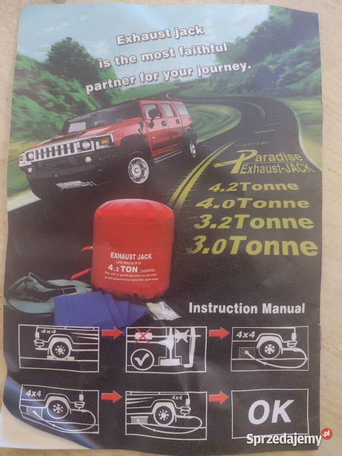 Podnośnik AIR JACK na spaliny powietrze 4T 80