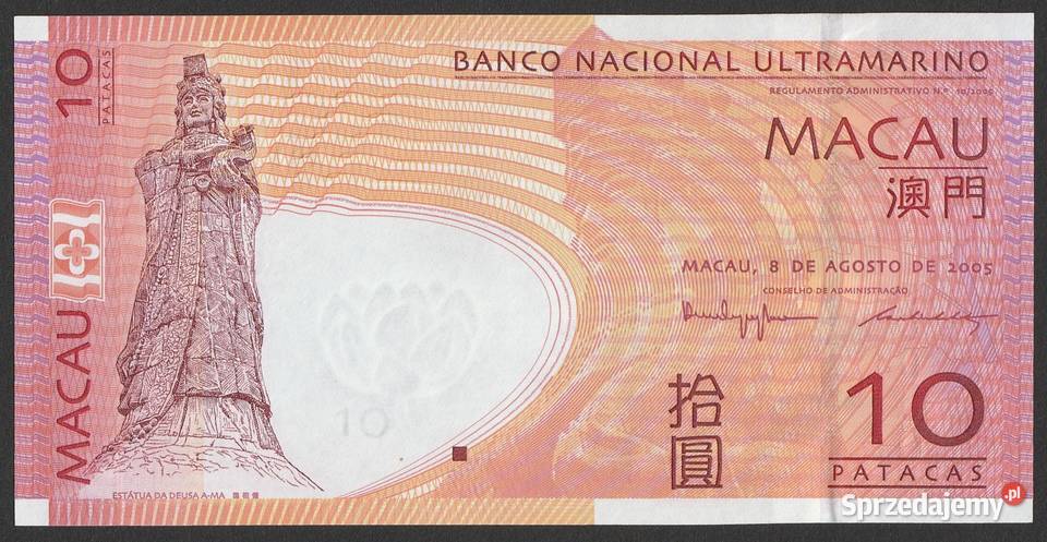 MACAU 20 PATACAS 2005 UNC Łódź