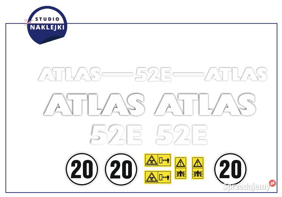 Naklejki koparka Atlas 52E ładowarka Nalepka Pozostałe Łagów