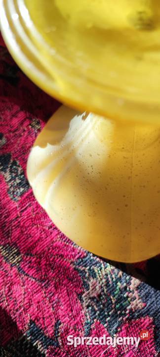 Duży puchar szkło kanelowane Wiedeń żółty Wrocław