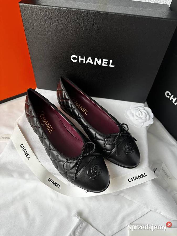 Baleriny Chanel Flats Cambon Black Leather Warszawa sprzedam