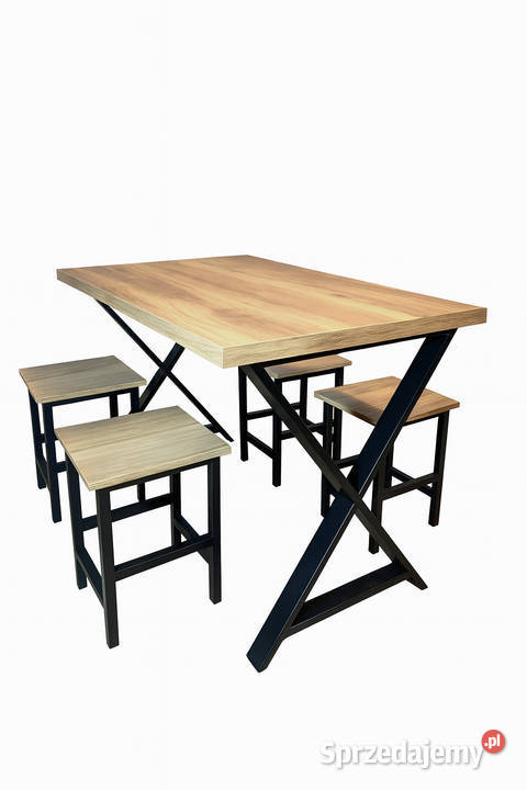 Stół Kuchenny 4 Taborety Ręcznie wykonany zestaw Meble śląskie Tychy sprzedam