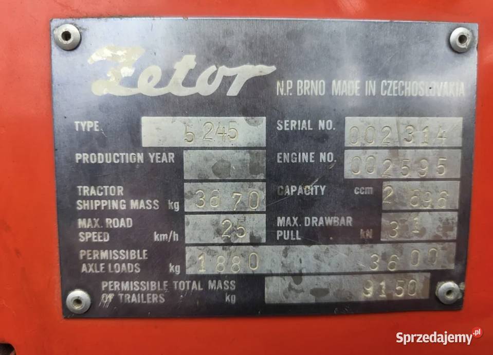 Ciągnik Rolniczy Zetor 5245 4x4 5470MTG Zadbany Zetor Opoczno