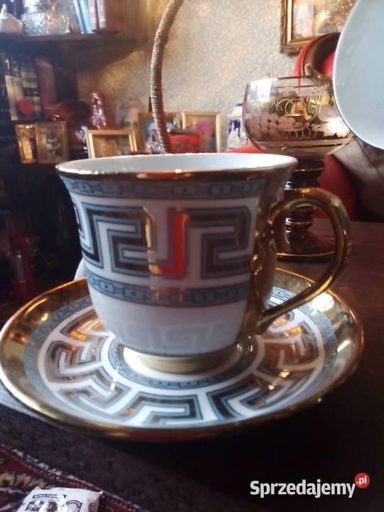 Serwis porcelanowy w złotym koszyczku Warszawa