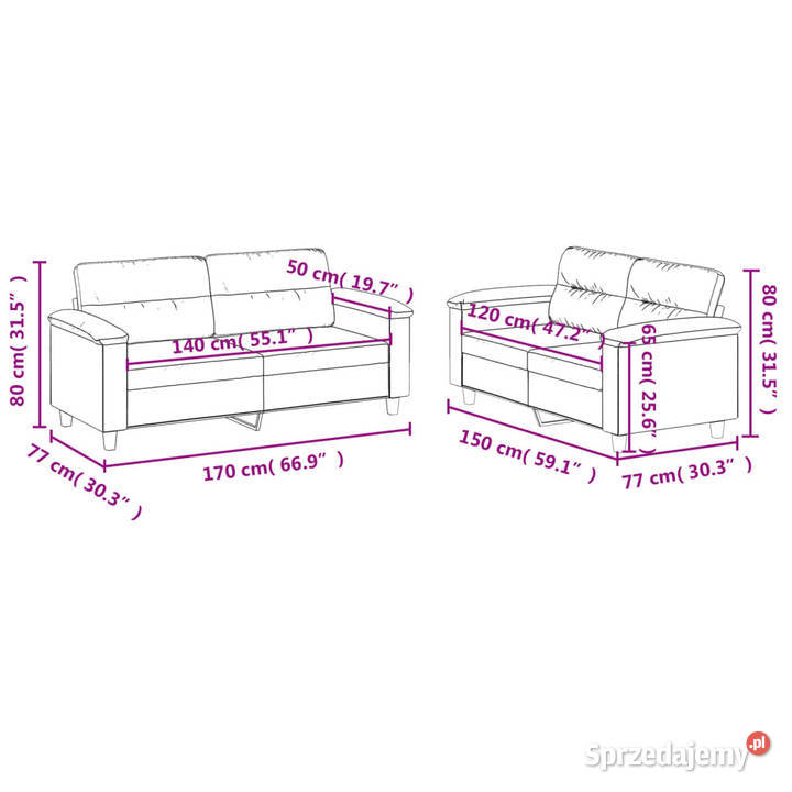 2osobowa sofa z poduszkami kremowa sztuczna mazowieckie Warszawa