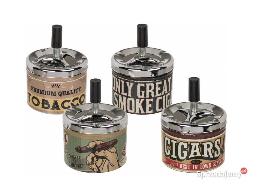 Popielniczka Metalowa Puszka Tobacco Okrągła śląskie Ostrowy nad Okszą