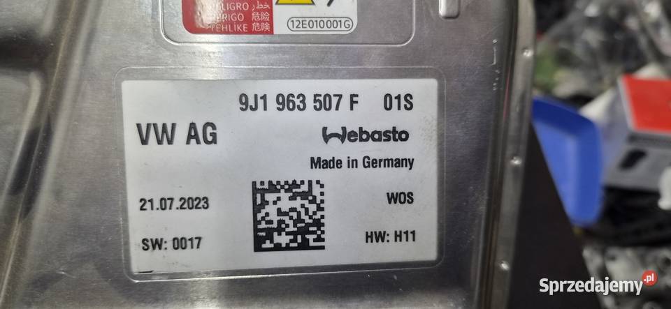 PORSCHE TAYCAN 9J1963507F MODUŁ GRZEWCZY WEBASTO Rok produkcji 2023 wielkopolskie Ludwina sprzedam