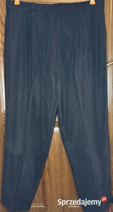 Eleganckie czarne spodnie klasyczne wysoki stan czarny Spodnie Pruszków