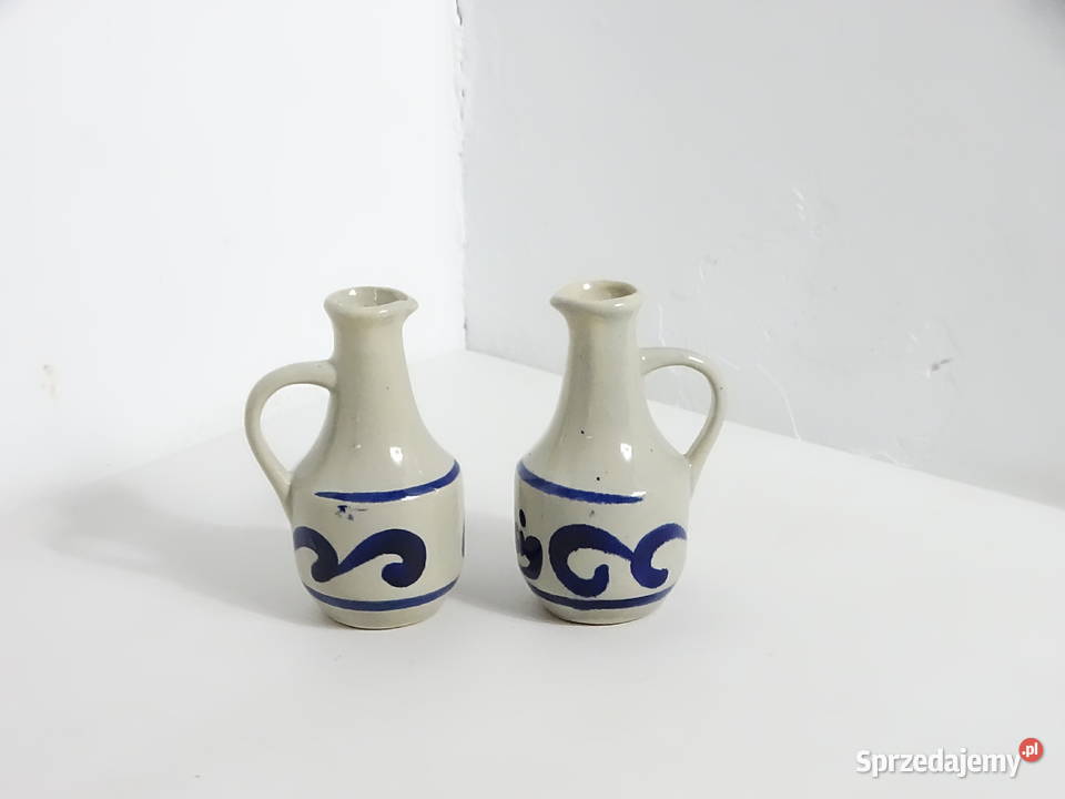 Komplet Ceramicznych Dzbanków na Olej i Ocet Biłgoraj sprzedam