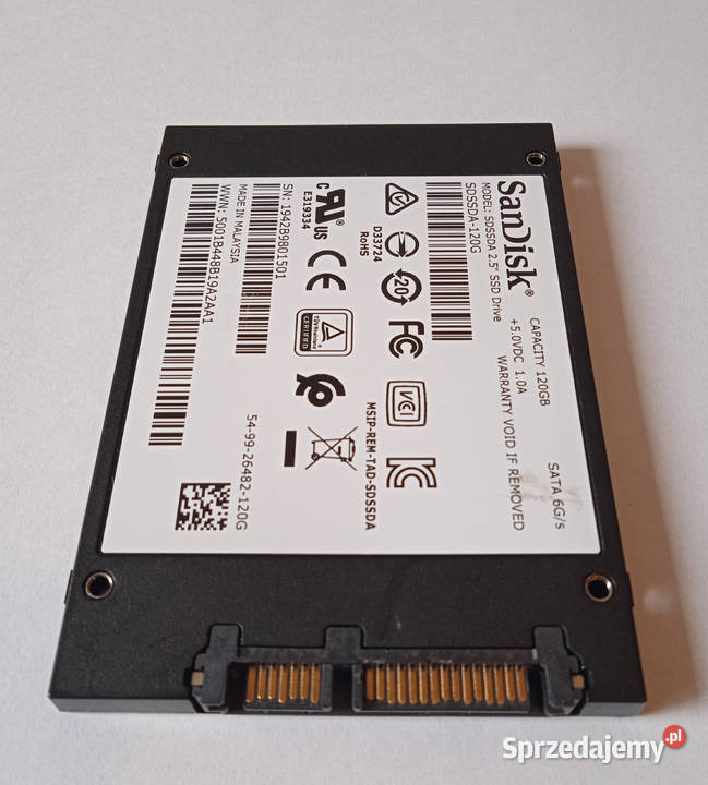 Dysk SSD Sandisk 120GB 25 SATA III 6 Gbs 535400 SATA wielkopolskie Poznań sprzedam