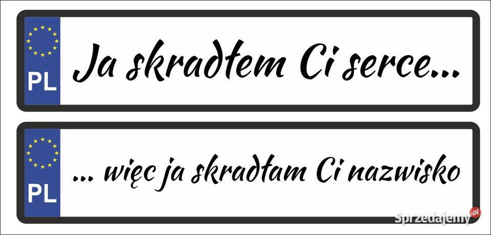 Tablica rejestracyjna Młoda Para nowożeńcy Białystok