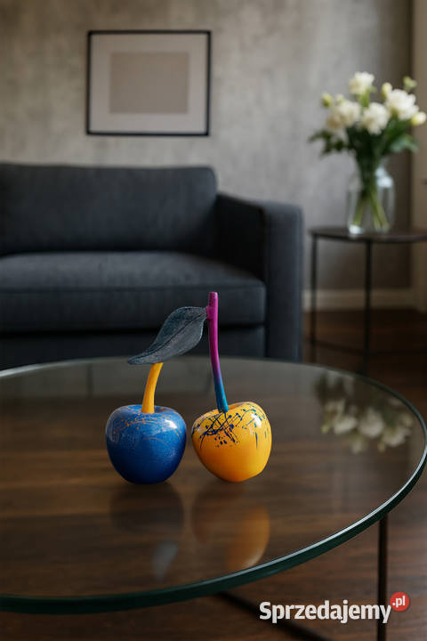 Artystyczne metalowe wiśnie ręcznie ozdobione